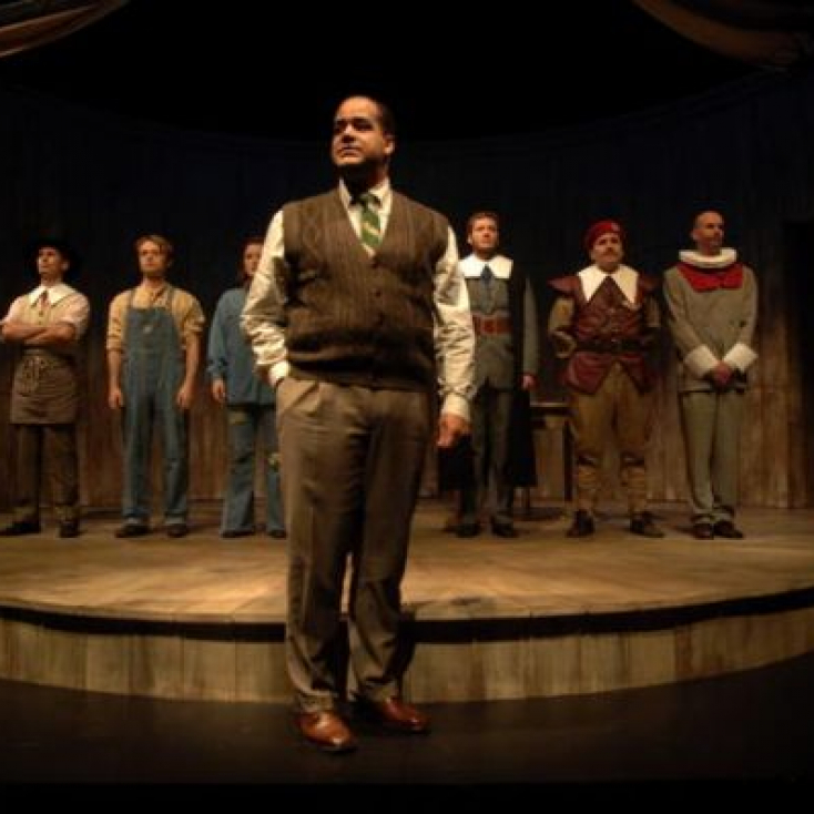 As Billington with Austin Durant and the company in The Pilgrim Papers