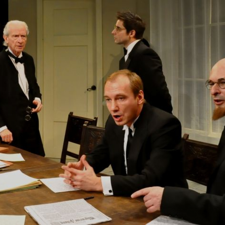 As Lowenstein with Geddeth Smith, Christopher Lee and Stass Klassen in Professor Bernhardi