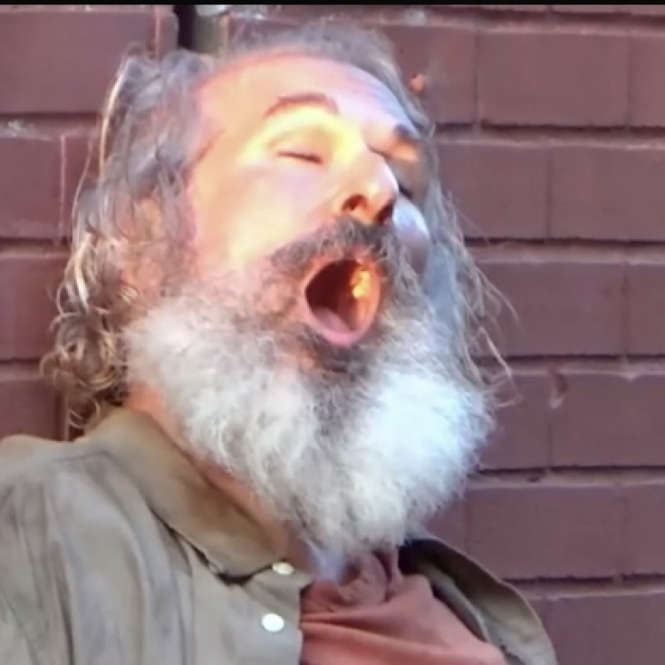 As the homeless man "The Eric André Show" on Adult Swim.