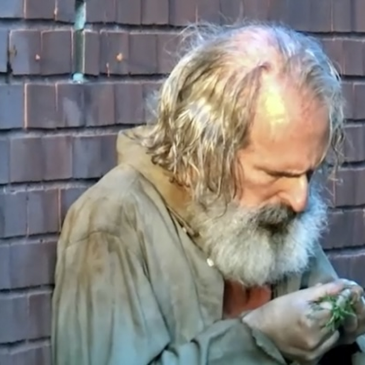 As the homeless man on "The Eric André Show" on Adult Swim.