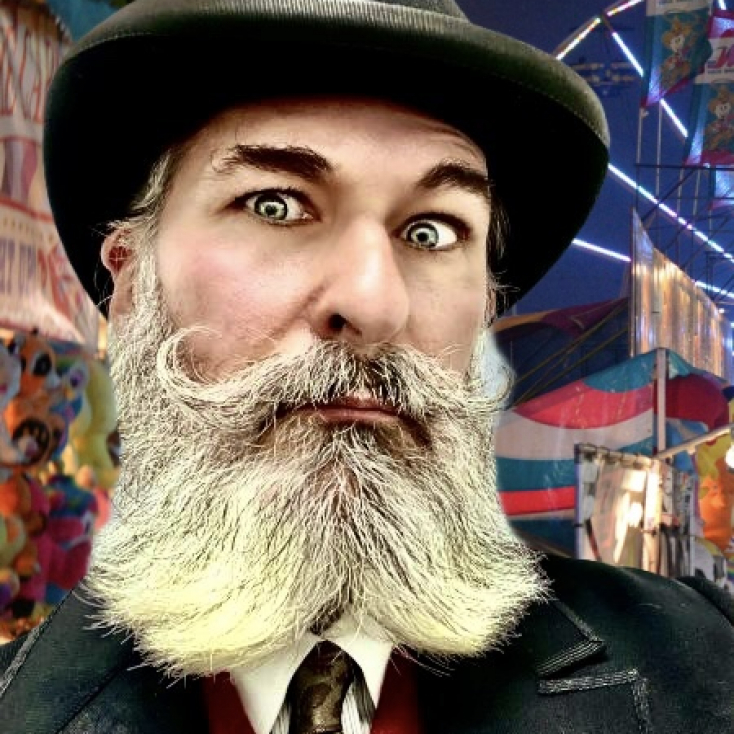 As The Carnival Barker on "Russian Doll" on Netflix